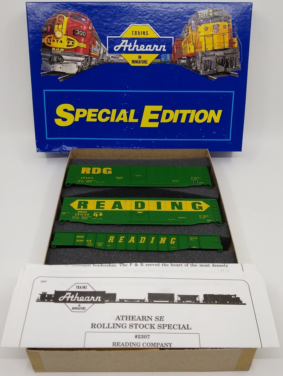 Athearn 2307 HO Scale Reading Company 50' Box Car & Gondola Kit (Set of 3)
