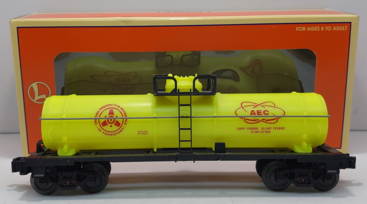 Lionel 6-26102 O Gauge AEC Glow in the Dark Single Dome Tank Car LN/Box