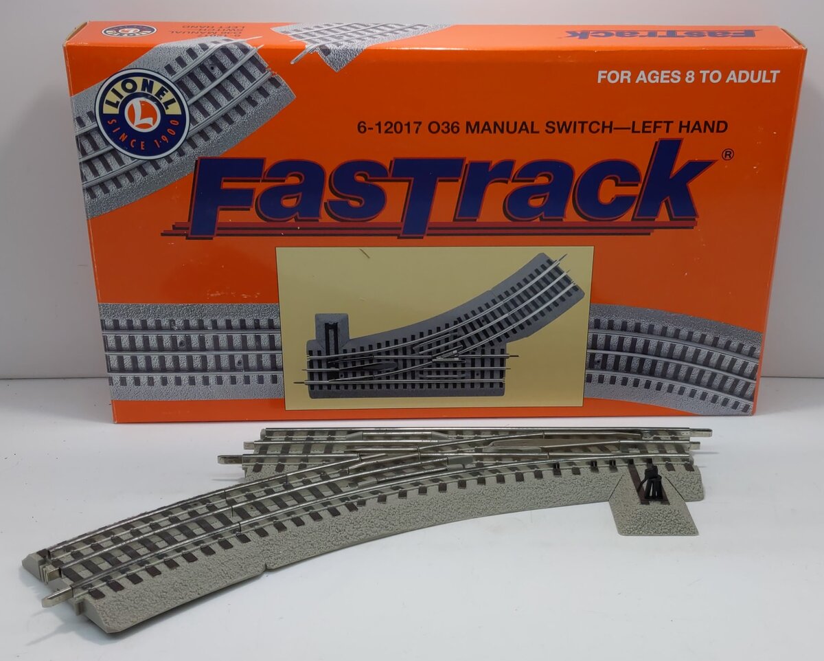Lionel 6-12017 O-36 Left Hand Manual FasTrack Switch Turnout LN/Box
