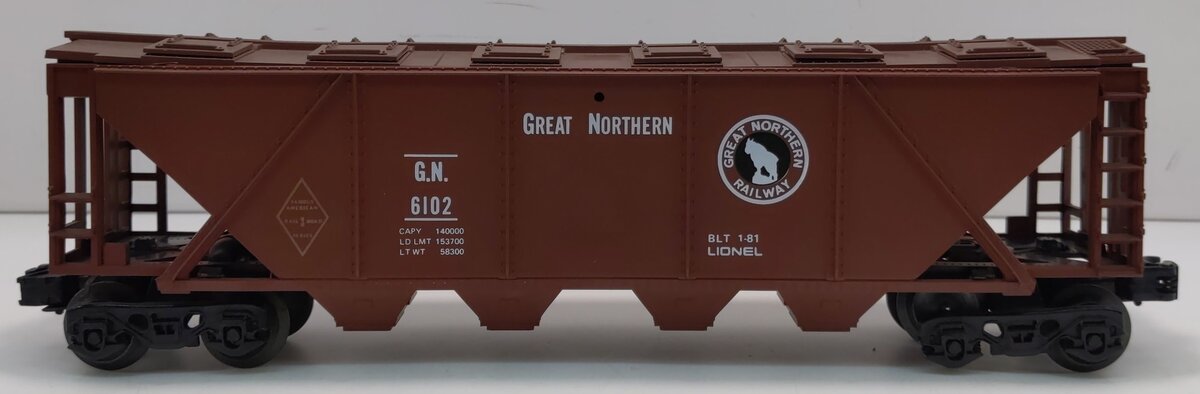 Lionel 6-6102 O Gauge Great Northern 4-Bay Covered Hopper NIB