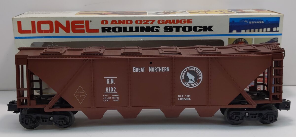 Lionel 6-6102 O Gauge Great Northern 4-Bay Covered Hopper NIB