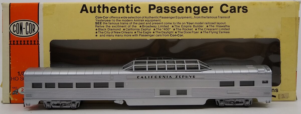 Con-Cor 0001-000716 HO California Zephyr 85' Reg Dome Corrugated Sides # 816