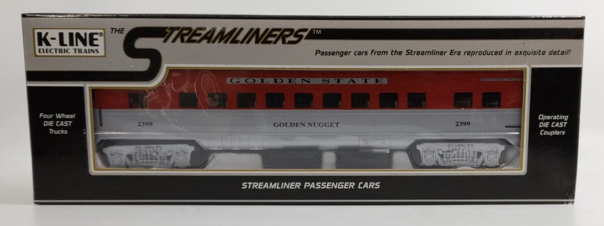 K-Line K4532-2399 O Golden State Golden Nugget 13.5" Streamliner Coach Car #2399 MT/Box