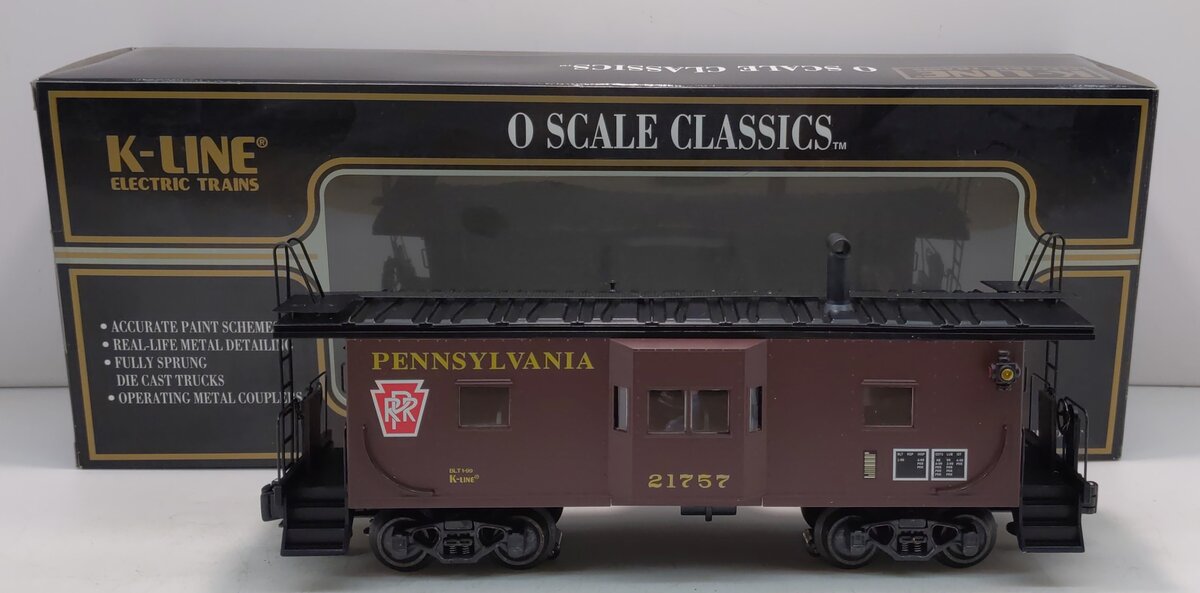 K-Line K612-1891 Pennsylvania Bay Window Caboose with Smoke LN/Box