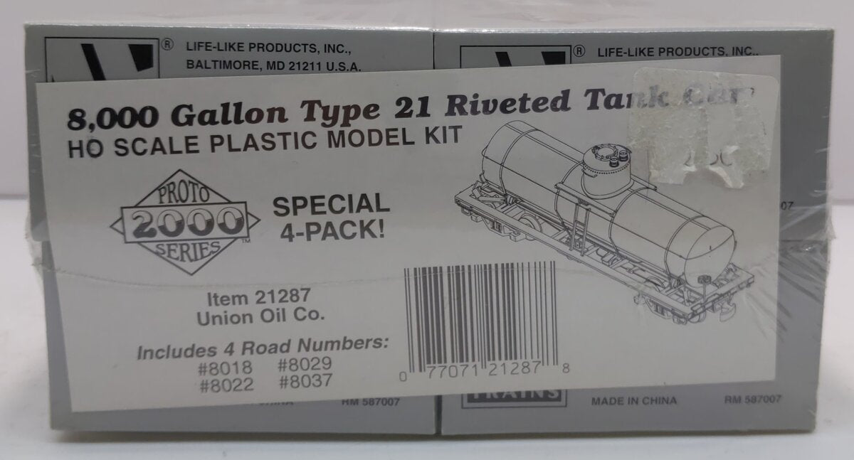 Proto 2000 21287 HO Union Oil Co 8,000 Gallon Type 21 Riveted Tank Car 4-Pack