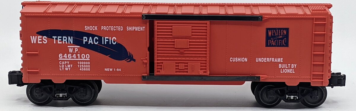 Lionel 6-19260 O Gauge Western Pacific Orange with Blue Feather Boxcar # 6464100 LN/Box