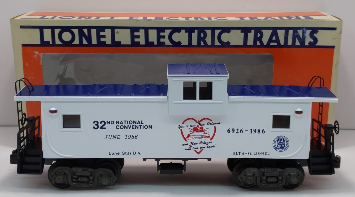 Lionel 6-6926 O Gauge 1986 TCA Wide-Vision Caboose LN/Box