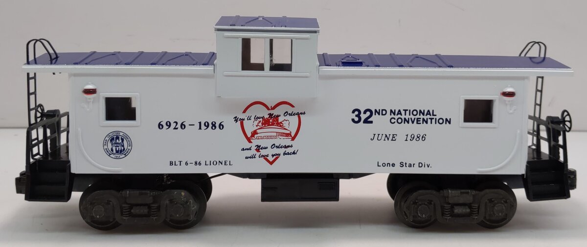 Lionel 6-6926 O Gauge 1986 TCA Wide-Vision Caboose LN/Box