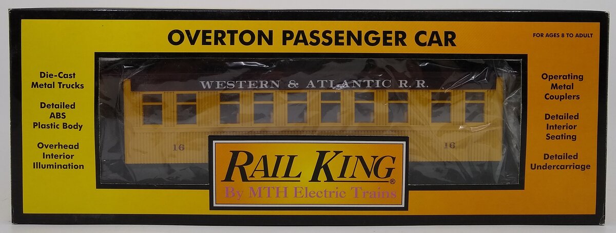 MTH 30-6400-3 O Gauge W.A.R.R. Overton Illuminated Coach LN/Box