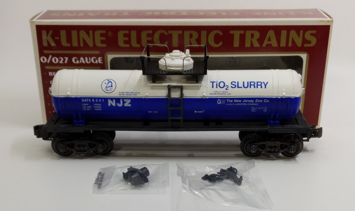 K-Line K6341 O Gauge NJ Zinc Classic Single Dome Tank Car #6341 LN/Box