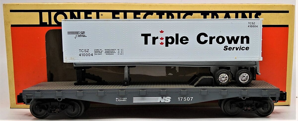 Lionel 6-17507 O Norfolk Southern Flatcar w/ Triple Crown Trailer #17507 LN/Box
