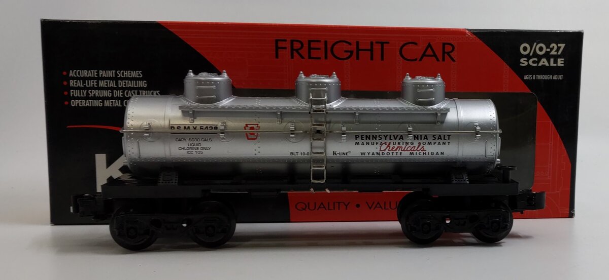 K-Line K5428 O Gauge Pennsylvania 3 Dome Classic Tank Car MT/Box