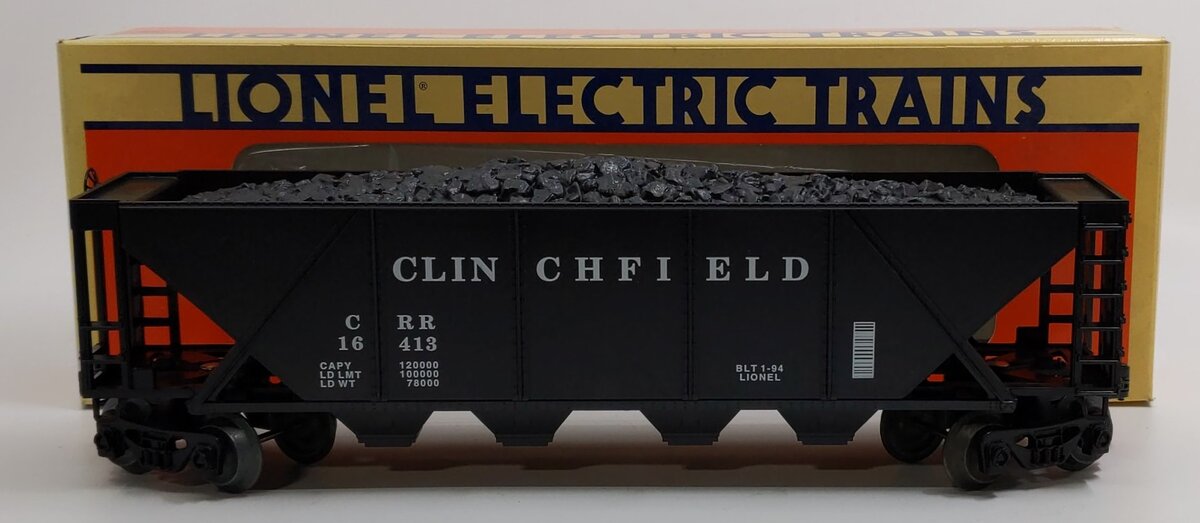 Lionel 6-16413 O Gauge Clinchfield 4-Bay Hopper with Coal Load