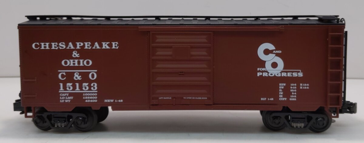 MTH 20-90015A O Gauge Chesapeake & Ohio 40' Single Door Boxcar #15153 LN/Box