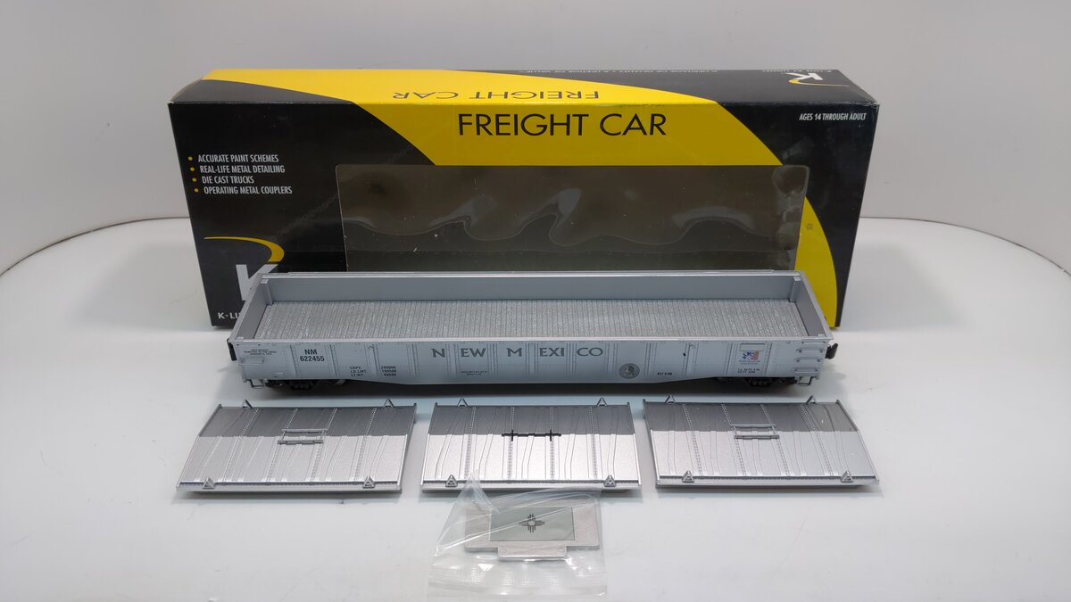 K-Line 6-22455 O Gauge New Mexico State Quarter Die Cast Gondola Bank NIB