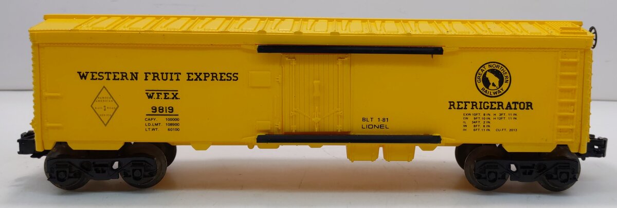 Lionel 6-9819 O Gauge Great Northern Western Fruit Express Reefer LN/Box