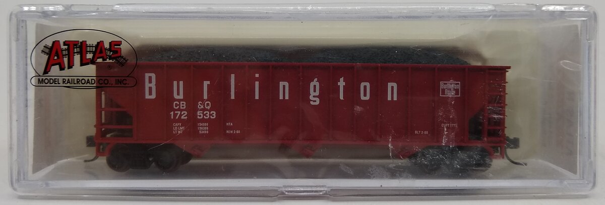 Atlas 40446A N Scale CB&Q 90 Ton Hopper Car #172533