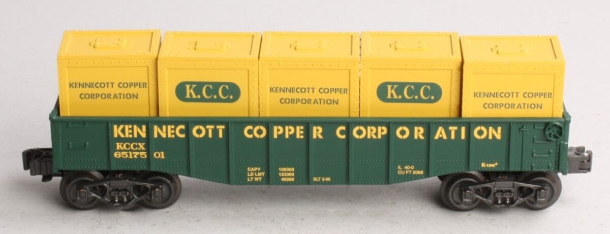 K-Line K651-7501 O Kennecott Copper Corporation Gondola w/Crates LN/Box