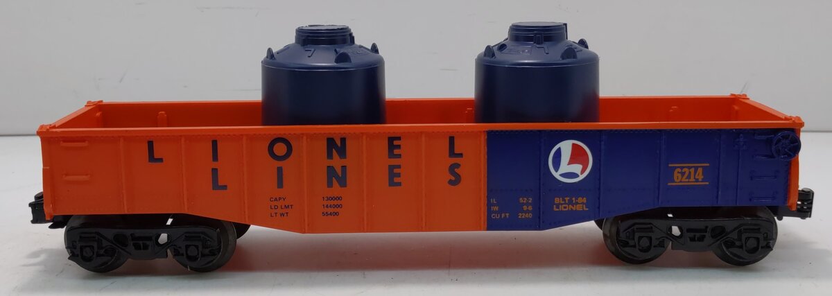 Lionel 6-6214 O Gauge Lionel Lines Gondola w/Canisters LN/Box