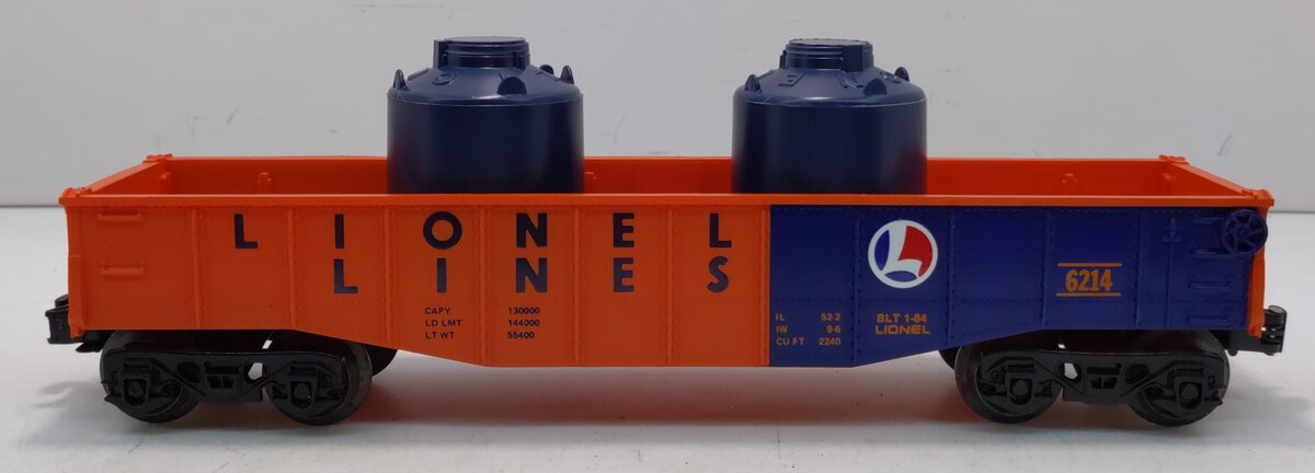 Lionel 6-6214 O Gauge Lionel Lines Gondola w/Canisters LN/Box