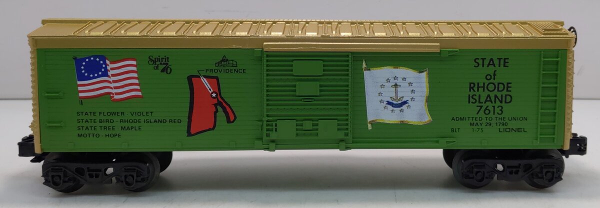 Lionel 6-7613 O Gauge Spirit of 76 State of Rhode Island Boxcar #7613 LN/Box
