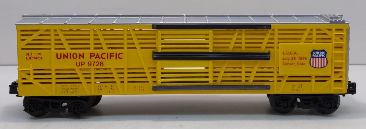 Lionel 6-9728 O Gauge Union Pacific LCCA Bi-level Stock Convention Car #9728 NIB