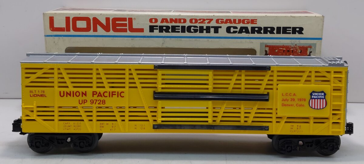 Lionel 6-9728 O Gauge Union Pacific LCCA Bi-level Stock Convention Car #9728 NIB