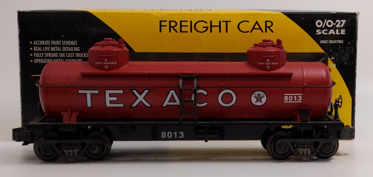 K-Line K635-8013 O Gauge Texaco Double Dome Tank Car #8013 LN/Box