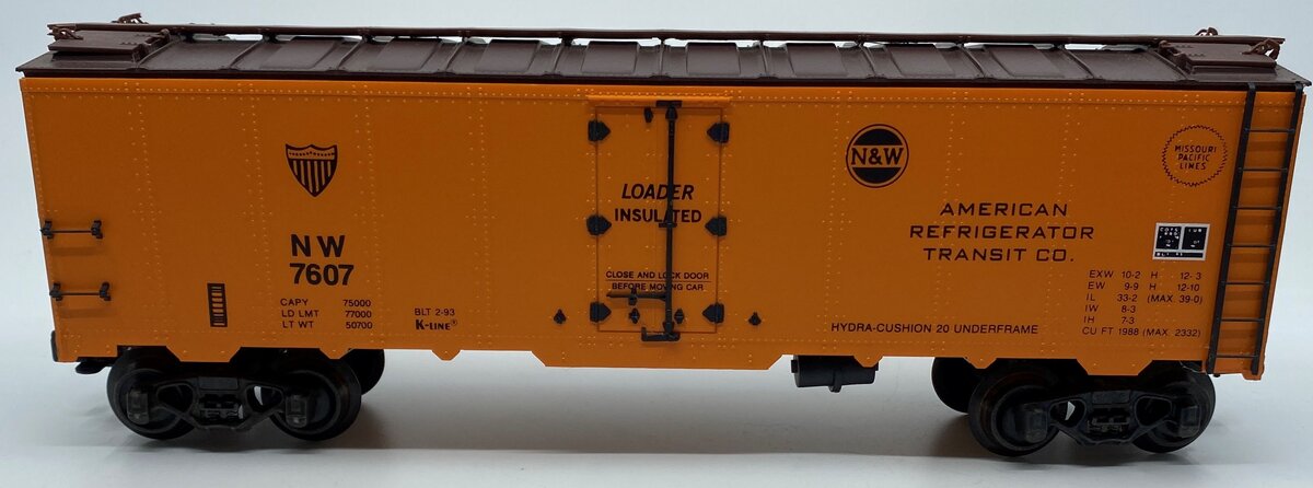 K-Line K7607 O Norfolk & Western Classic Reefer Car LN/Box