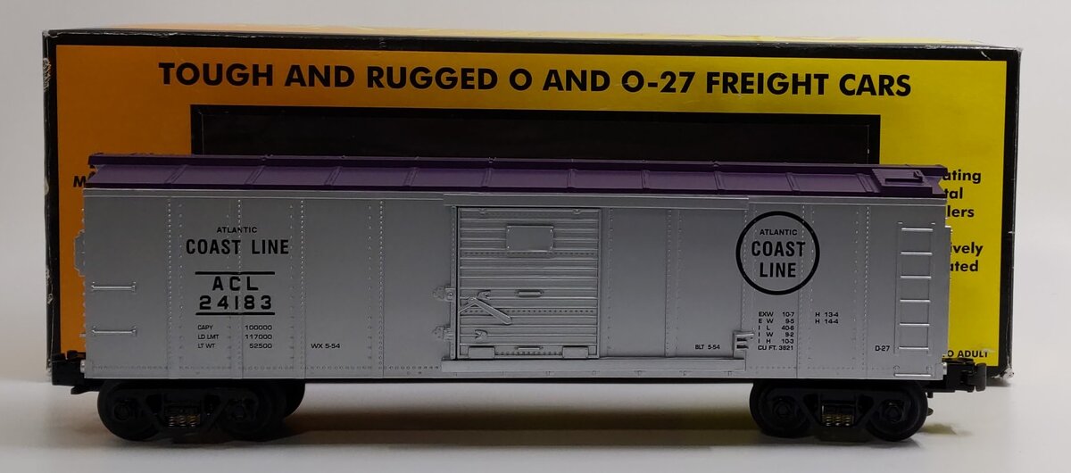 MTH 30-7427 O Gauge Atlantic Coast Line Boxcar #24183 LN/Box