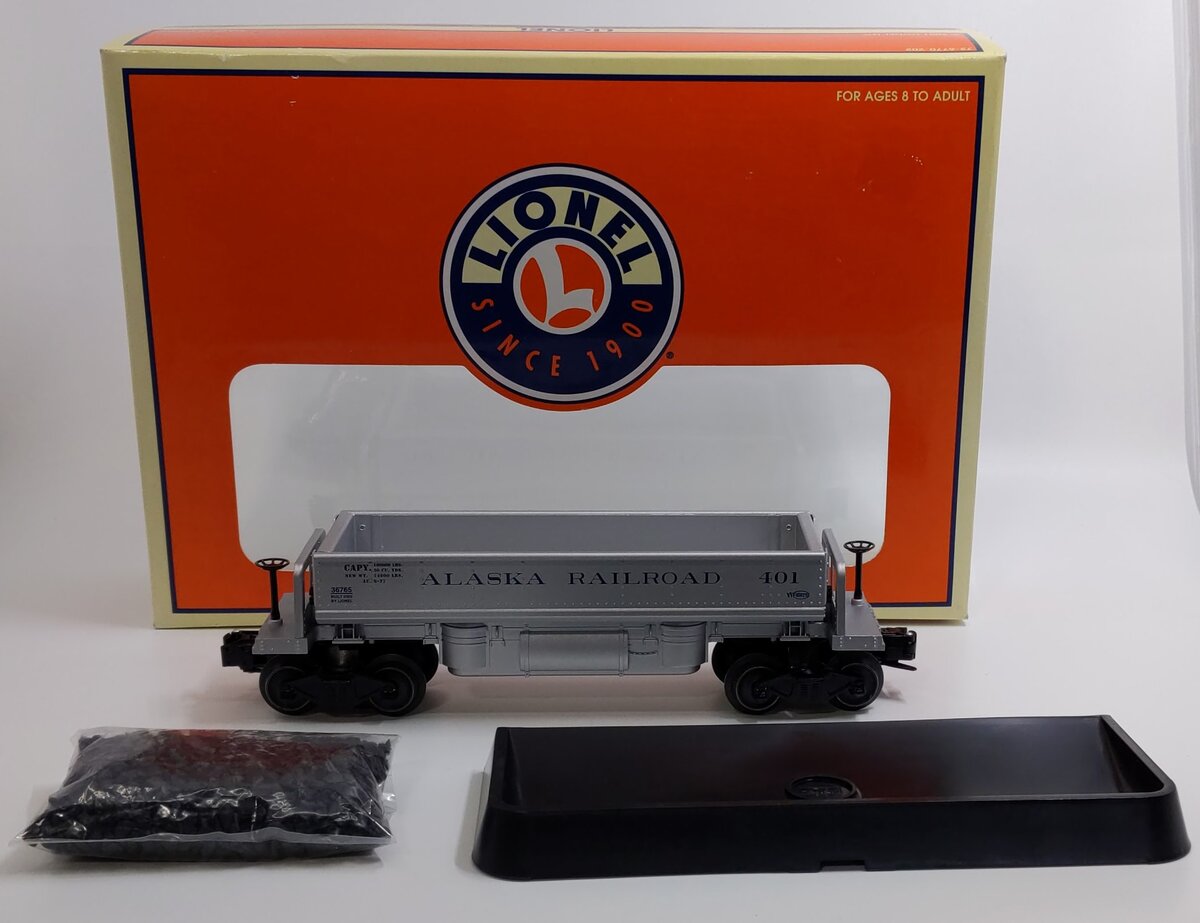 Lionel 6-36765 O Gauge Alaska Operating Coal Dump Car #401 With Coal Load MT/Box