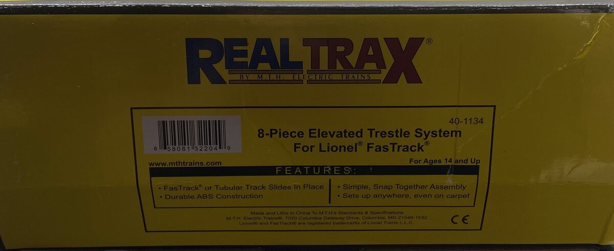 MTH 40-1134 O FasTrack Elevated Trestle Set (Set of 8) LN/Box