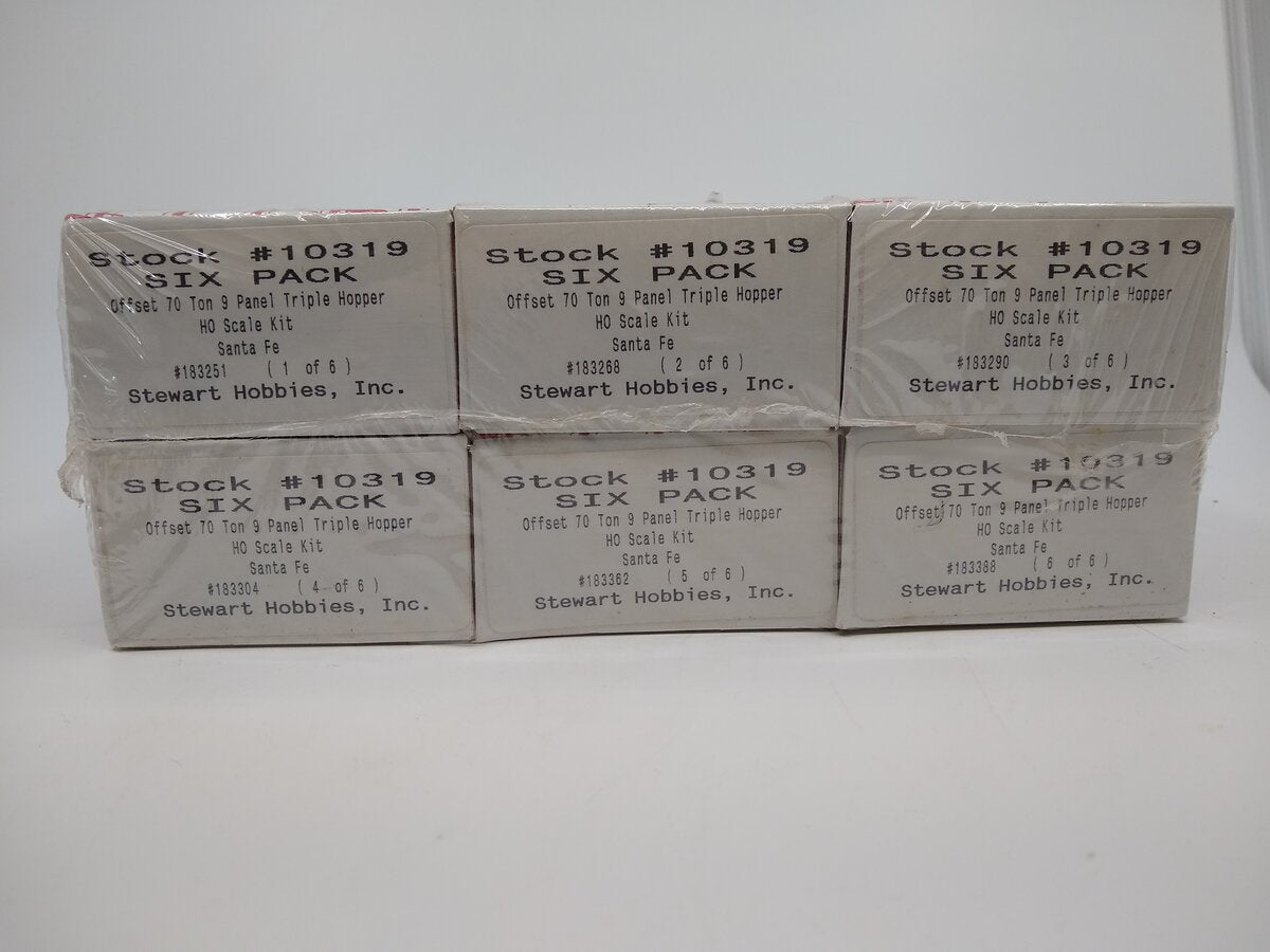Stewart 10319 HO Scale ATSF Offset 70T Triple Hopper Kit Pack of 6 MT/Box
