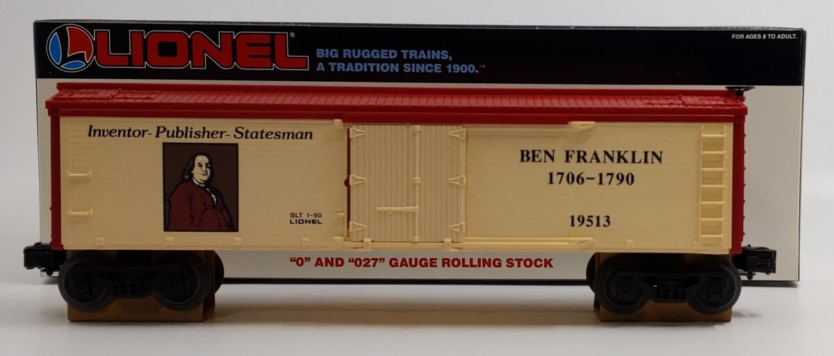Lionel 6-19513 O Gauge Benjamin Franklin Reefer Car LN/Box