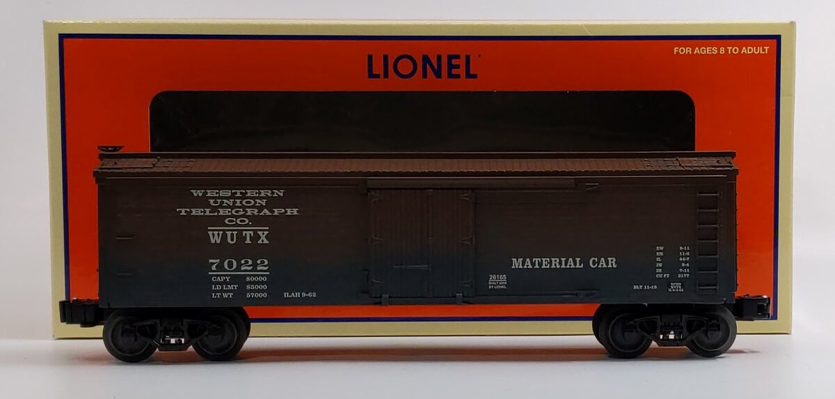 Lionel 6-26165 O Gauge LRRC Western Union Telegraph Co. Woodsided Reefer #7022 LN/Box