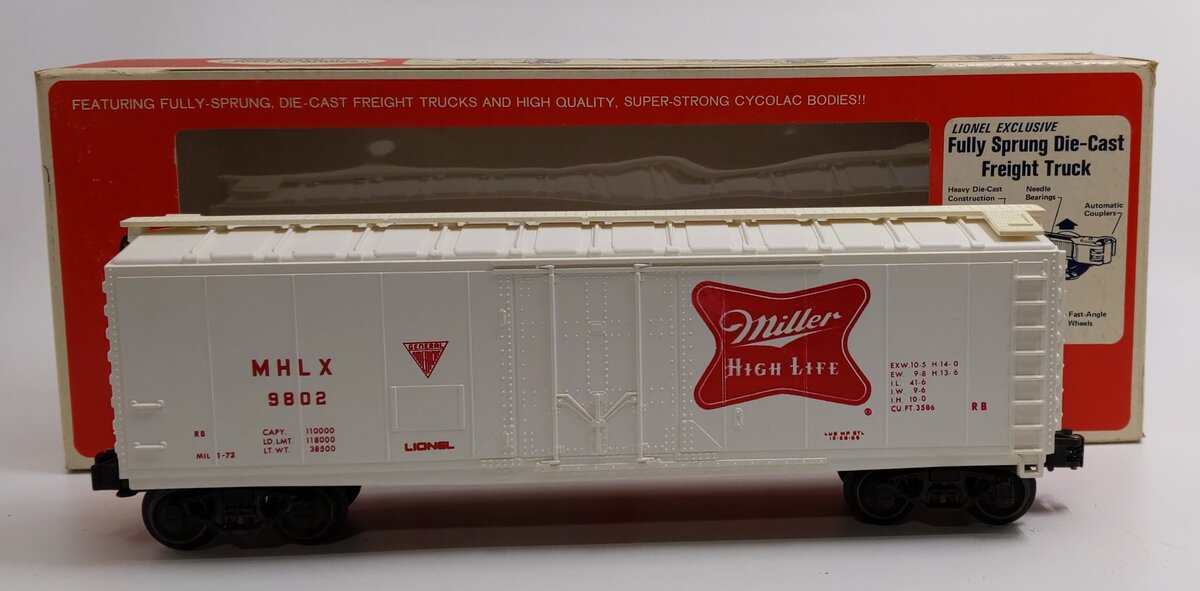 Lionel 6-9802 O Gauge Miller High Life Reefer Car #9802
