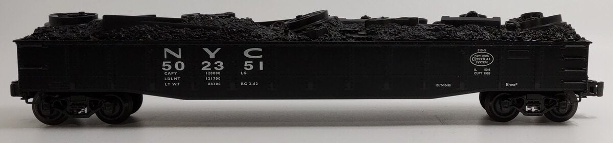 K-Line K652-1751 O Gauge New York Central Gondola with Scrap Load #502351 LN/Box