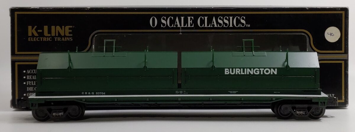 K-Line K676-1332 O Gauge CB&Q Coil Car w/Coil Load #83704 LN/Box