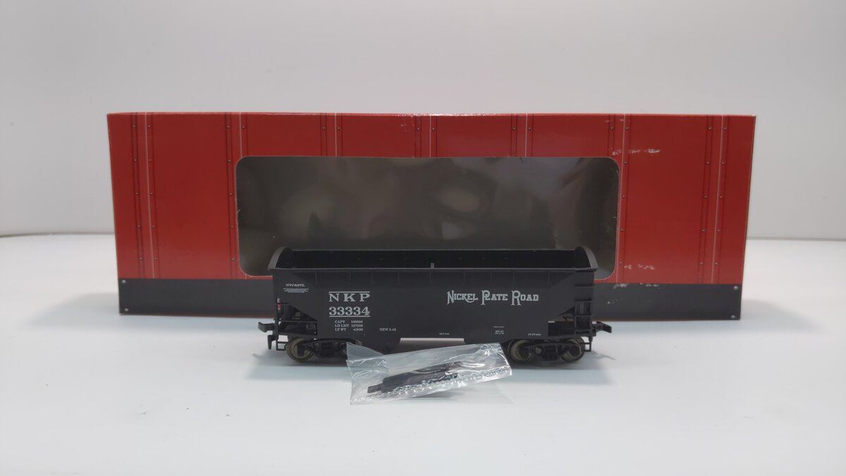 Atlas 1893-6 HO Scale Nickel Plate Road 2-Bay Oval End Offset Hopper #33334 LN/Box