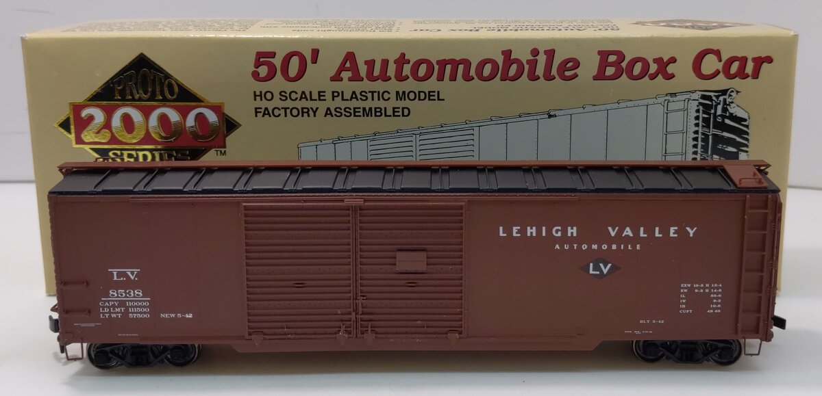 Proto 2000 8538 HO Lehigh Valley 50' Automobile Box Car w/End Doors LN/Box