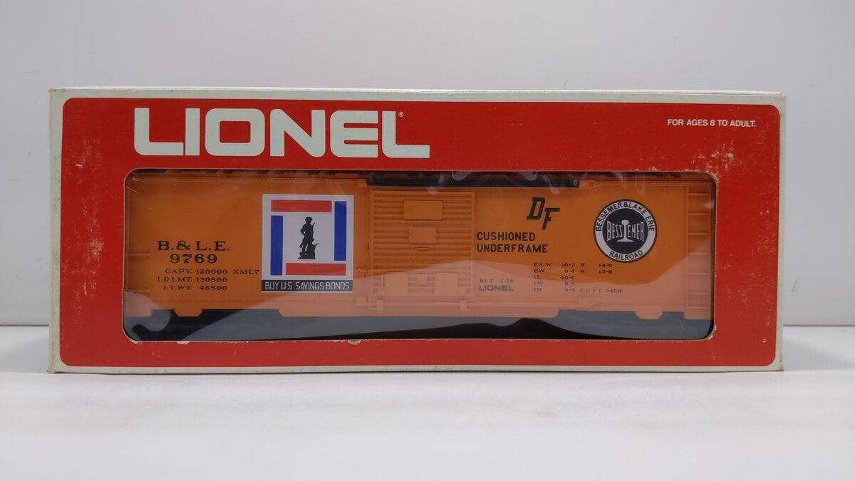 Lionel 6-9769 O Gauge Bessemer & Lake Erie Boxcar LN/Box