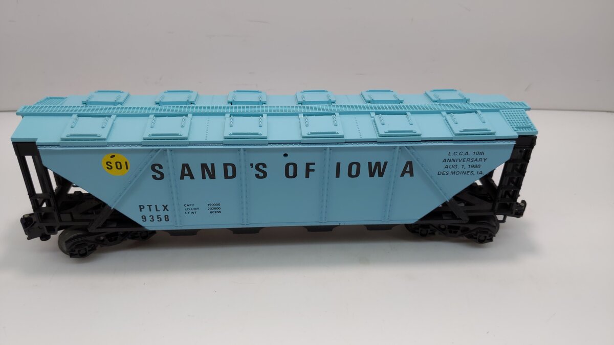 Lionel 6-9358 O Gauge LCCA-1980 Sands Of Iowa Covered Hopper Car EX/Box