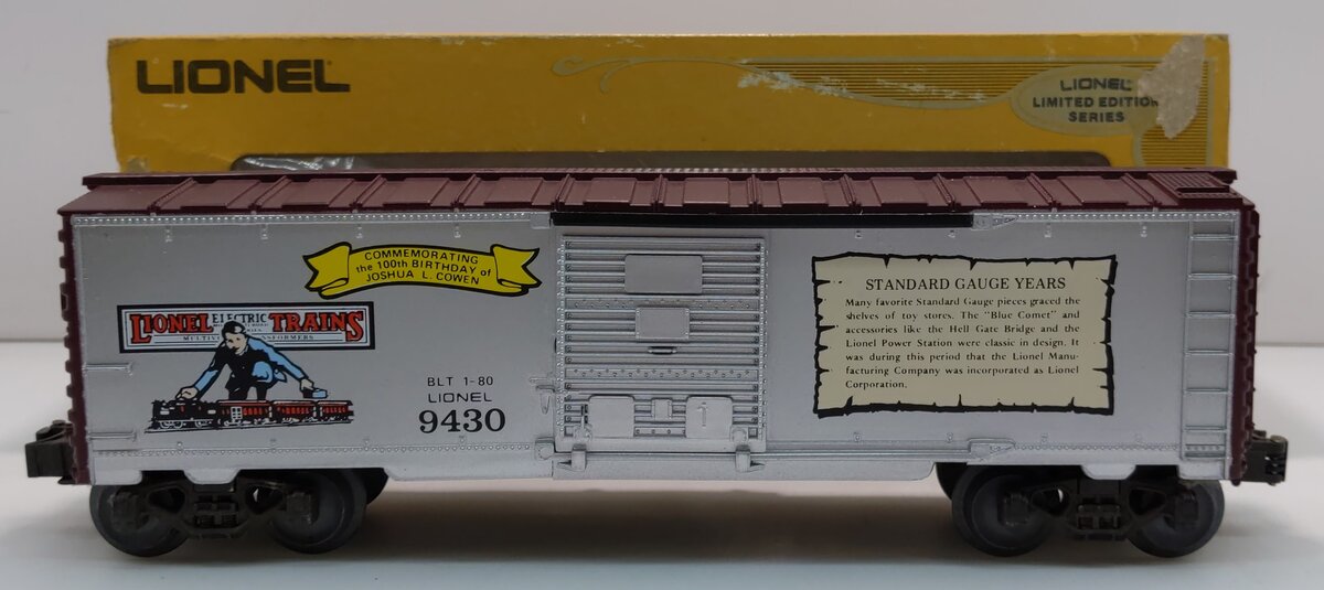Lionel 6-9430 O Gauge Joshua Lionel Cowen The Standard Gauge Years Boxcar LN/Box