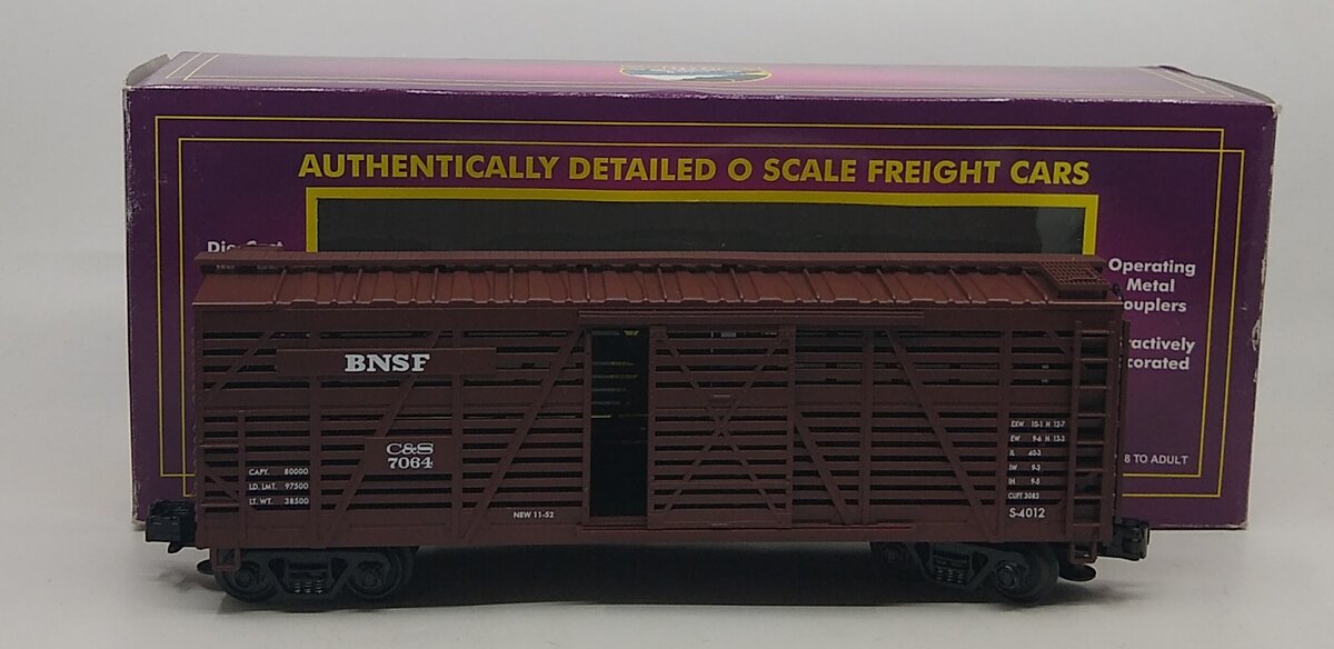 MTH 20-90021C O Gauge C&S Steel Sided Stock Car #7064 LN/Box