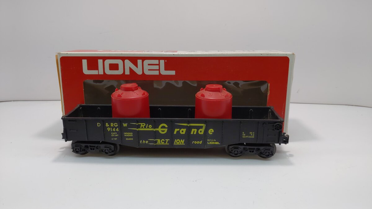 Lionel 6-9144 O Gauge Denver & Rio Grande Western Gondola #9144 LN/Box