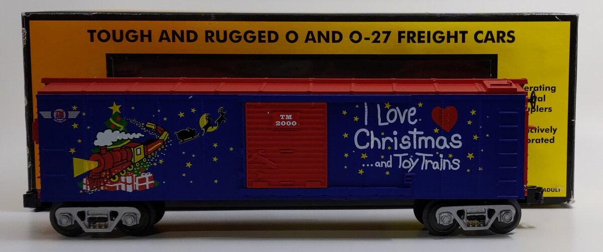 MTH 30-7451 O Gauge I Love Christmas & Toy Trains Boxcar #2000 LN/Box