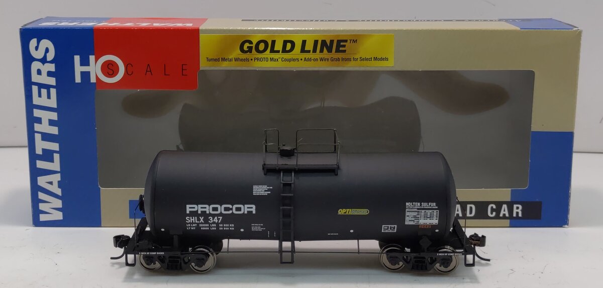 Walthers 932-7228 HO Scale Procor UTLX 16,000 Gallon Funnel Flow Tank Car #347
