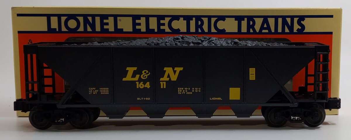 Lionel 6-16411 O Gauge Louisville & Nashville Quad Hopper w/ Coal Load #16411 EX/Box