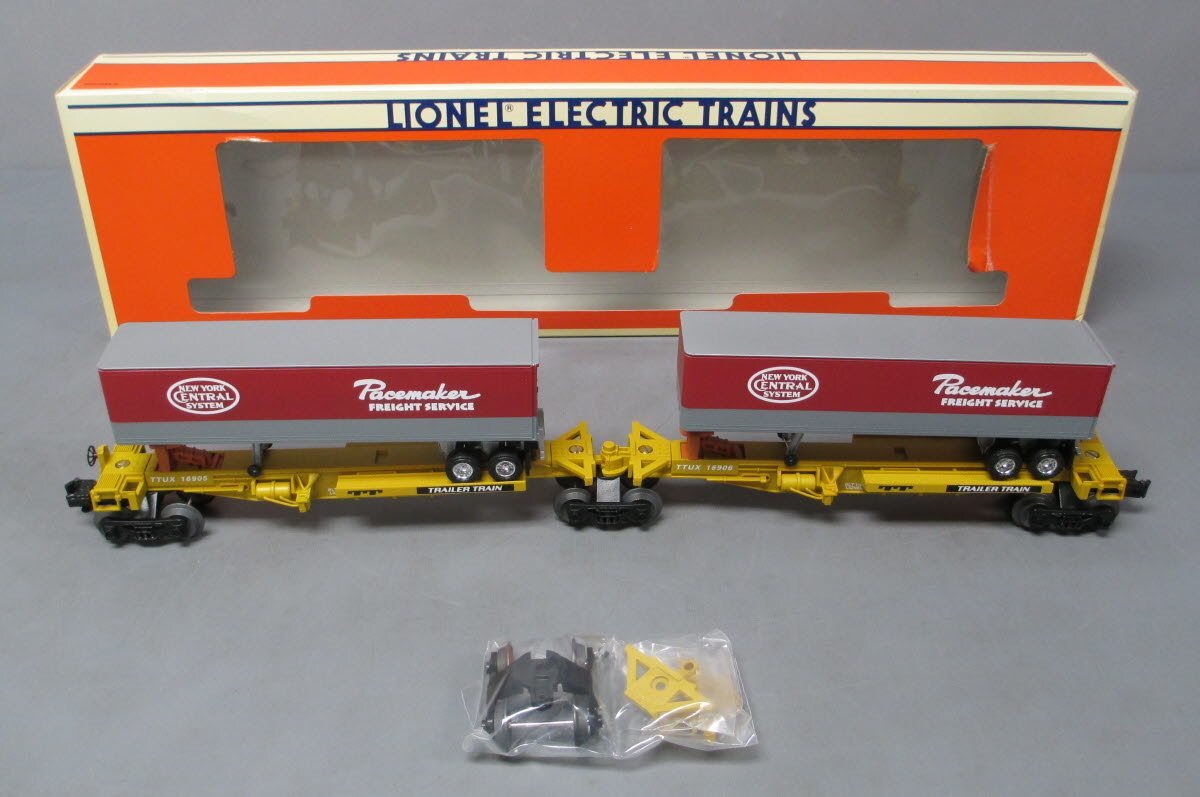 Lionel 6-16904 O New York Central T.T.U.X. Flat Cars w/2 Intermodal Containers LN/Box