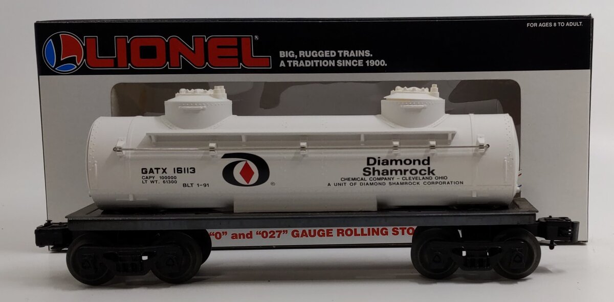 Lionel 6-16113 O Gauge Diamond Shamrock Two-Dome Tank Car LN/Box